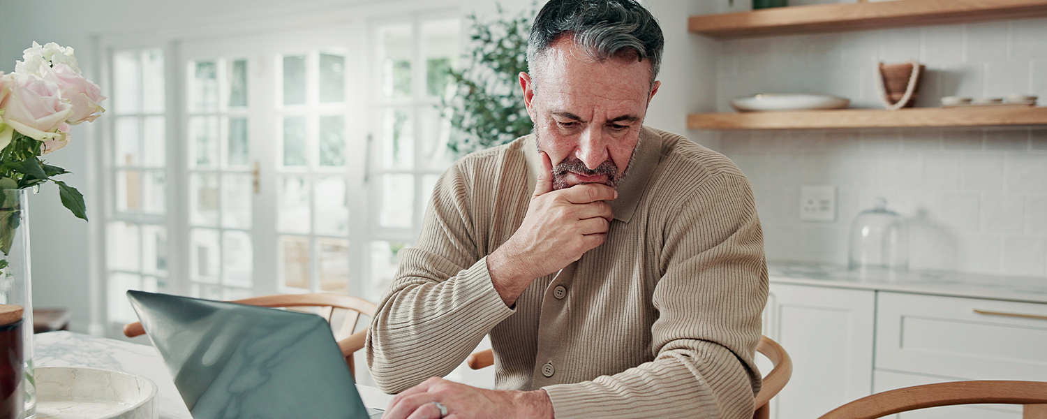 man thinking pensively
