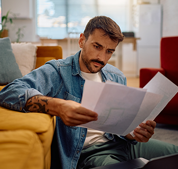 man looking over some paperwork