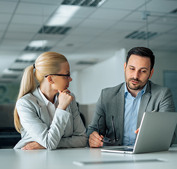 business meeting between man and woman