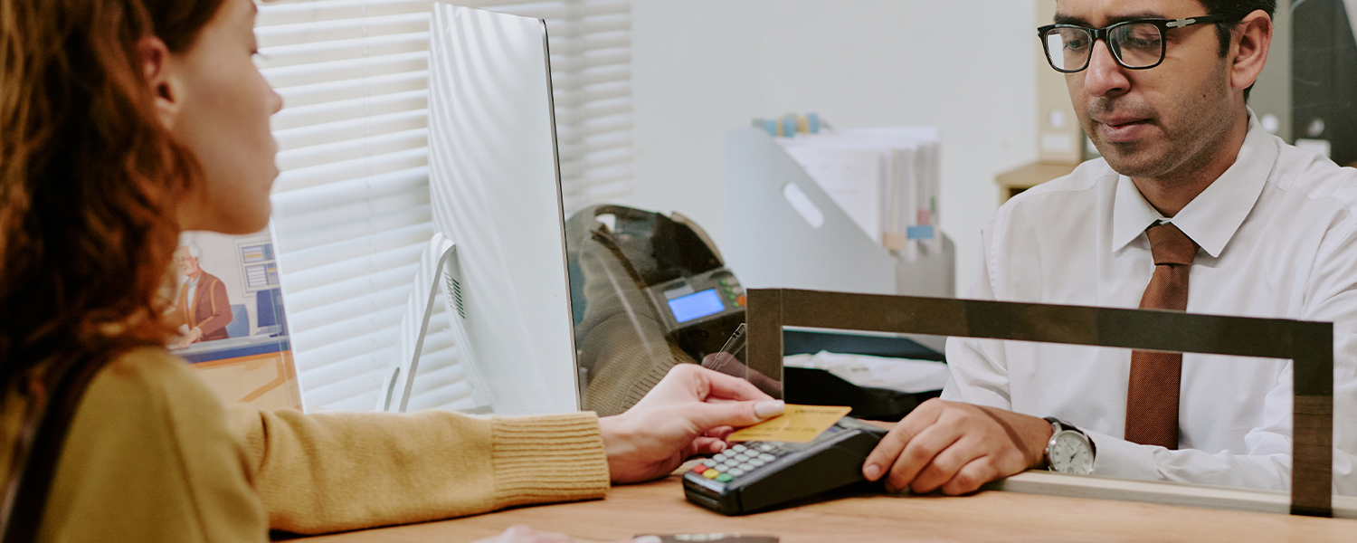 man accepting card payment