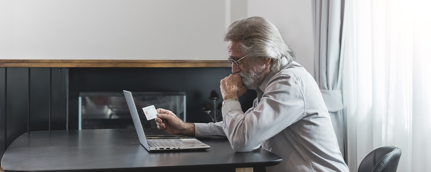 older man looking stressed