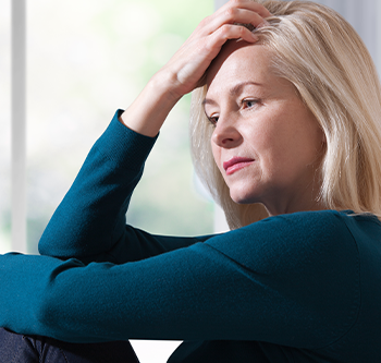 woman looking stressed