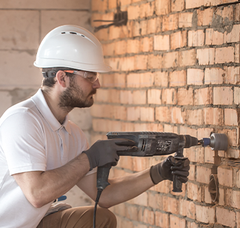 man doing home renovations