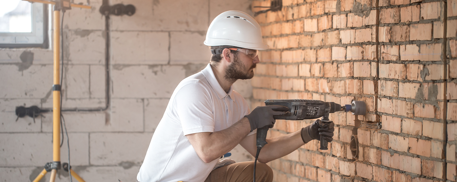 man doing home renovations
