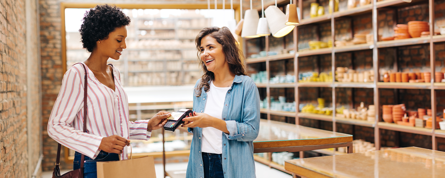 woman making a purchase