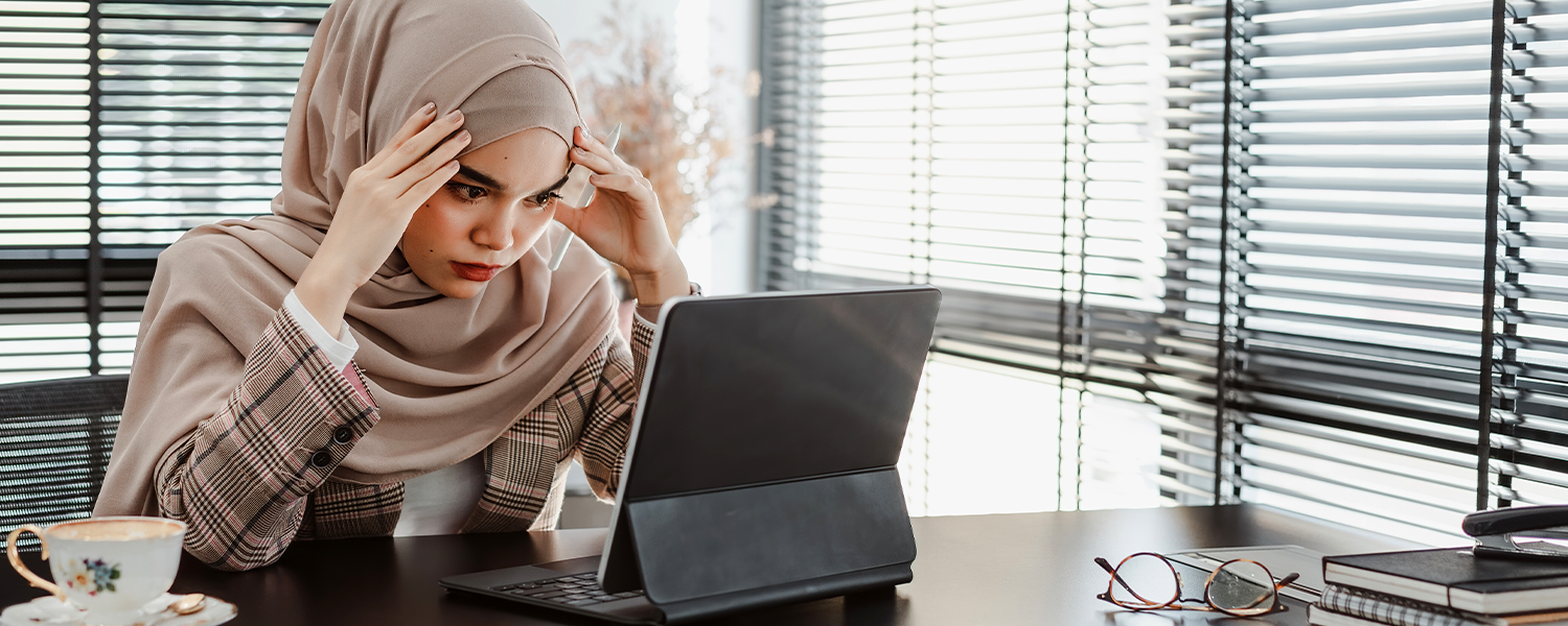 woman looking stressed out