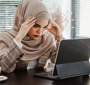 woman looking stressed out