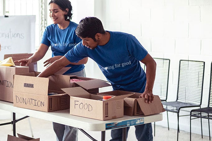 Broadview Employees at food donation