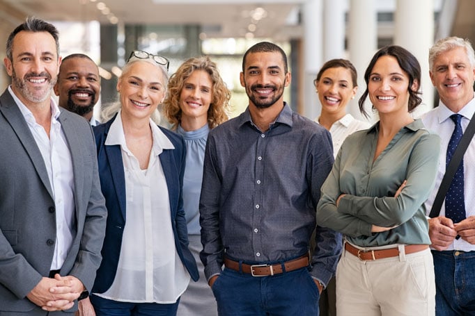 Group of professionals standing together