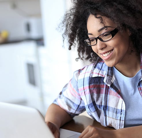 woman working on laptop